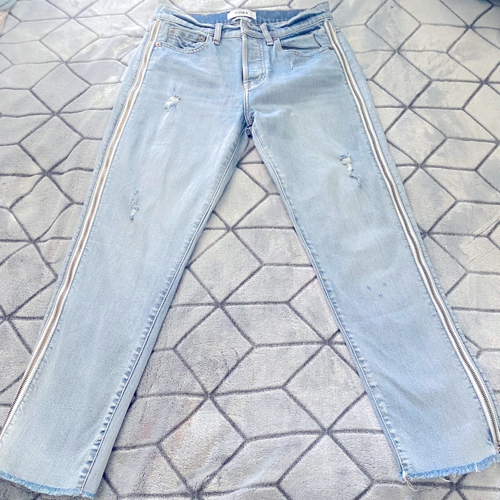 Pistola Charlie High Rise Straight Leg Side Leg Zipper Jeans Utopia Size 27